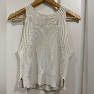 Aritzia Wilfred Halter Sweater Tank Cream White XXS